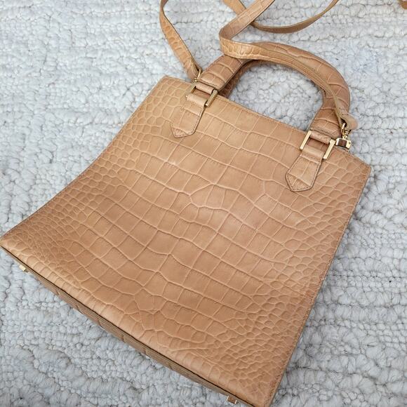 Vintage Croc Embossed Leather Beige purse - Picture 5 of 11